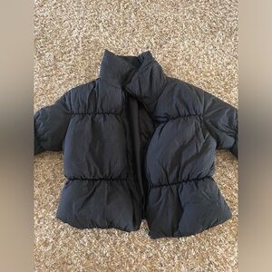Black Cropped Puffer Jacket